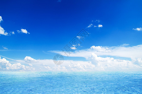泰国海与完美天空地平线海洋生态环境旅行热带反射冲浪天气太阳图片