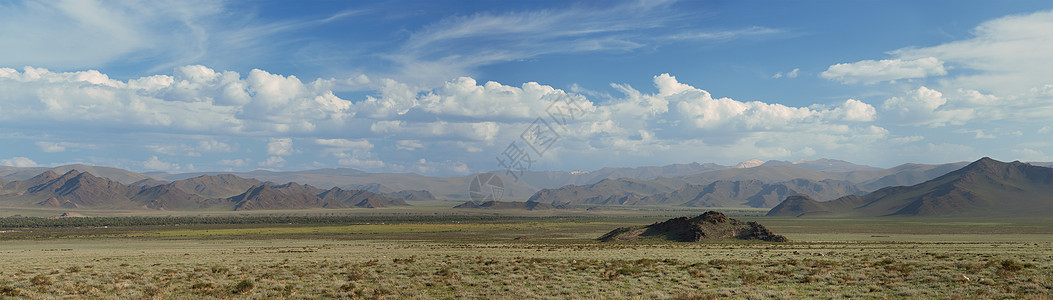 Altai山脉 美丽的高地景观 蒙古场景天空风景顶峰环境全景地面蓝色草原爬坡图片