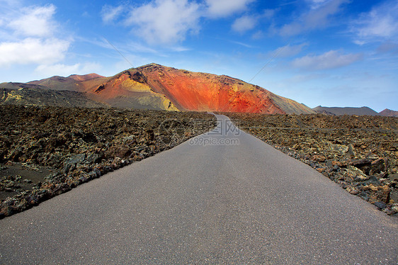 火灾山路岩石天空干旱国家自然观光岛屿蓝色公园土壤图片