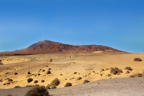 兰萨罗特的Ajaches山天空土壤干旱岛屿火山蓝色石头土地自然晴天图片