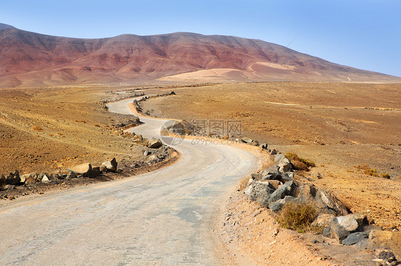 兰萨罗特的Ajaches山假期石头火山公园蓝色国家干旱土地沙漠晴天图片