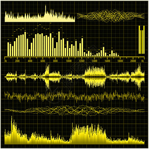 音波设置 音乐背景 EPS 8扬声器光谱体积笔记酒吧放大器均衡器展示录音机插图图片