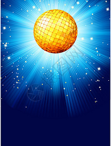 蓝迪斯科背景 EPS 8照明射线条纹派对星星蓝色舞池镜子庆典装饰品图片