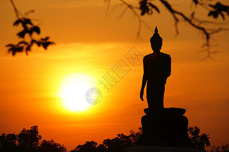 泰王国的布丁邦日落雕像图片