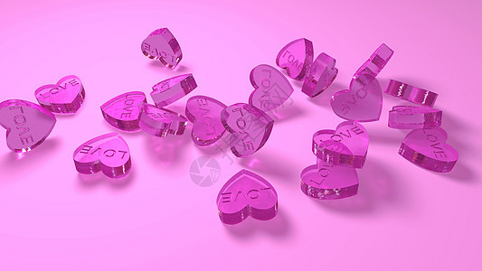粉红玻璃心作为深爱的象征勃起玻璃止痛药药品幸福药片处方庆典障碍宏观图片