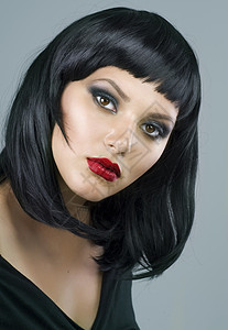 布莱奈特极端化妆品工作室黑发口红发型沙龙眼睛发型设计睫毛女士理发图片