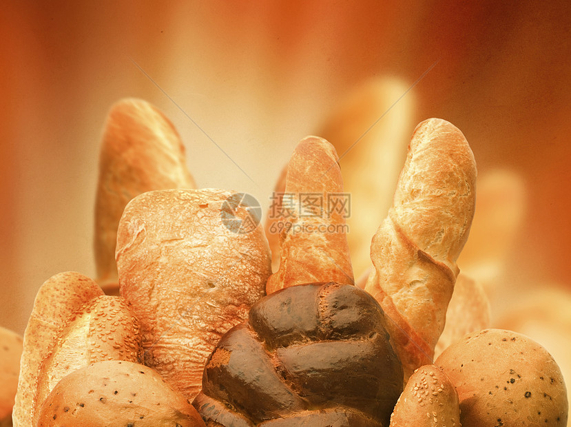 面包饼金子生活面包木头食物早餐糕点光束谷物包子图片