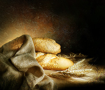 面包饼团体早餐织物生活糕点木头金子麻布内饰耳朵图片