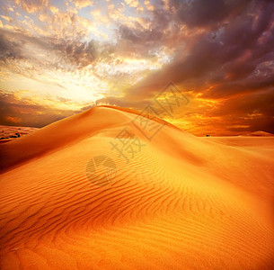 荒漠爬坡沙丘地平线土地太阳沙漠小丘旅游波浪晴天图片