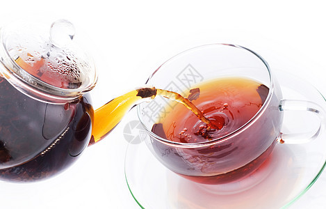 茶蓝色食物药品蒸汽仪式玻璃酿造杯子植物枝条图片