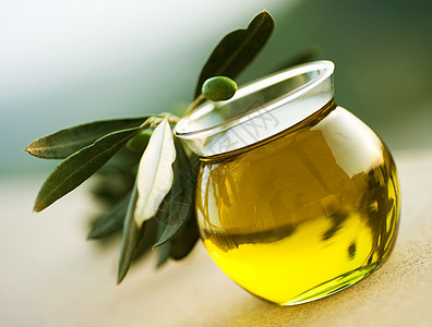 橄榄油水果餐厅瓶子食物黄色绿色叶子玻璃烹饪生长图片