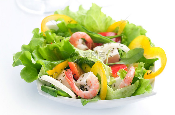健康沙律和薄膜卷曲蔬菜叶子环境胡椒盘子饮食食物午餐宏观图片