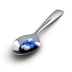 医疗剂量健康饮食生活方式用具处方药药片饮食白色勺子治疗药物图片