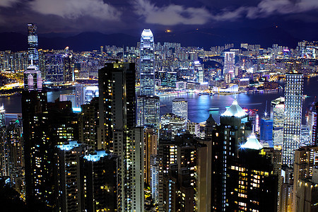 晚上在香港码头旅行港口商业金融天空旅游场景经济办公室图片