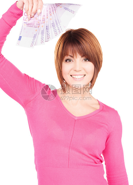幸福的有钱的女人成就笔记财政成人女性经济现金女孩优胜者购物图片