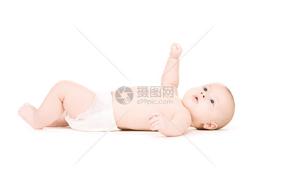 婴儿尿布中的婴儿男孩男性保健育儿青少年儿童孩子生活童年皮肤白色图片