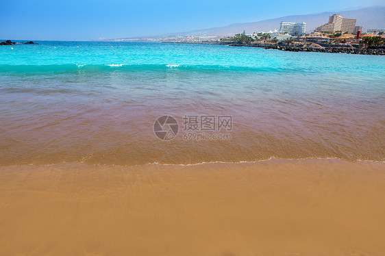 特内里夫的海岸海滩景点村庄热带观光天空泡沫假期旅行岛屿支撑图片