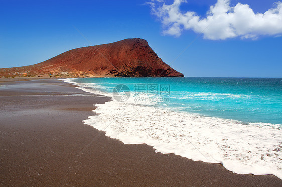 特内里夫的Tejita海滩海岸海景沙漠泡沫地标岛屿火山海浪支撑热带图片