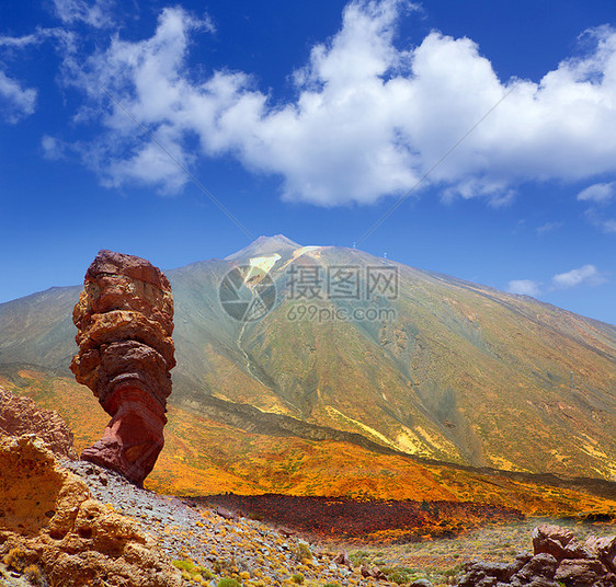 特内里夫的蓝色岩石火山公园世界遗产岛屿晴天国家沙漠土地图片