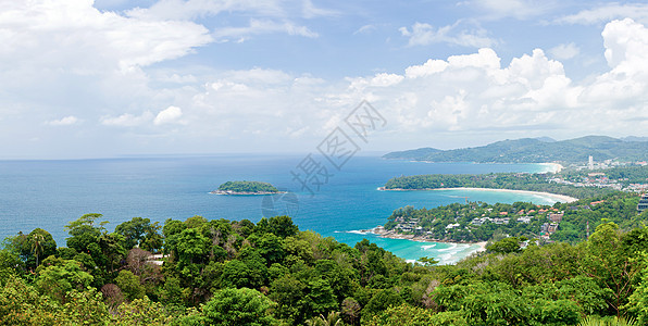 热带海滩全景航空泰国普吉(Phuket Thai)图片