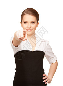 女商务人士指着她的手指指责生意人手势警报女性女孩学生公告行动人士图片