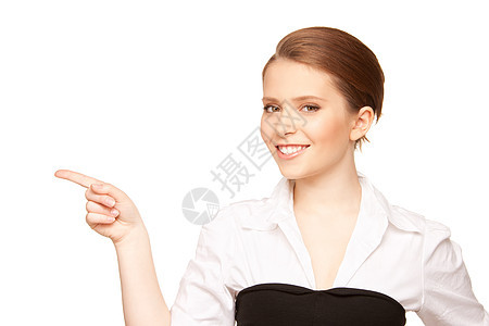 女商务人士指着她的手指指责商务行动公告采摘学生手臂手势人士女孩图片