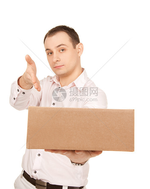 有包裹的商务人士包装运输命令男性盒子送货服务纸盒销售量皮士图片