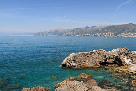 意大利卡莫格利海岸线海岸天堂石头海洋岩石全景旅游荒野海浪图片