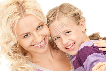 幸福母亲和子女青春期女性女孩乐趣微笑金发女郎福利孩子女儿父母图片
