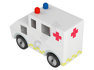 木制玩具救护车救援护理人员病人娱乐物品运输轮子玩具材料车辆图片