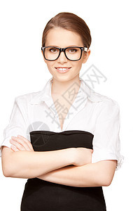 快乐和微笑的女人工人成人眼镜人士青少年伙伴商务商业女孩女性图片