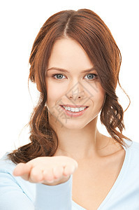 椰枣上的东西女孩快乐手势微笑女性青少年商务成人广告白色图片