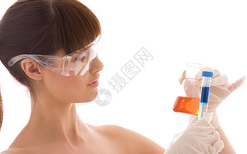 实验室工作试剂学生液体诊断学习化合物医生蓝色女士小瓶图片