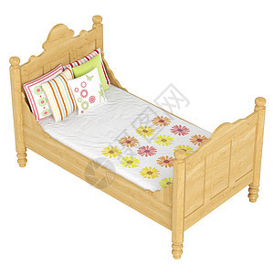 木制双床床头板材料卧室雏菊瞌睡橡木木头家具风格床垫图片