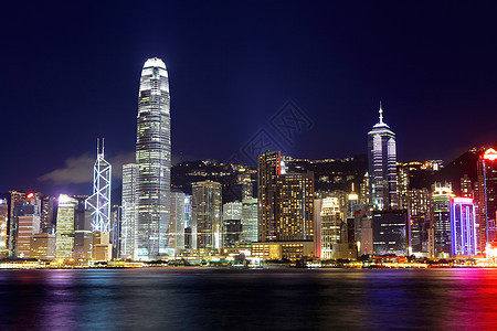 晚上在香港城市玻璃顶峰天空金融旅行假期港口经济办公室图片