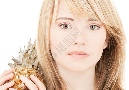 菠萝饮食保健活力福利水果食物青少年女性平衡女孩图片