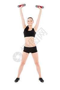 健身教练保健运动女性训练快乐活力身体哑铃权重卫生图片