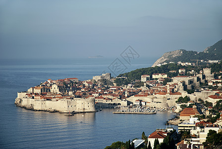 克罗亚提亚语中的 dubrovnik围墙旅游历史性风景吸引力旅行城市图片