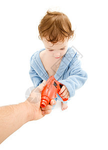 带玩具钻孔的男孩婴儿工具童年钻头白色蓝色男生爸爸青少年孩子生活图片