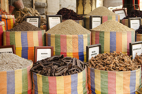 中东部市场cairo Egypt的香料露天食物美食图片
