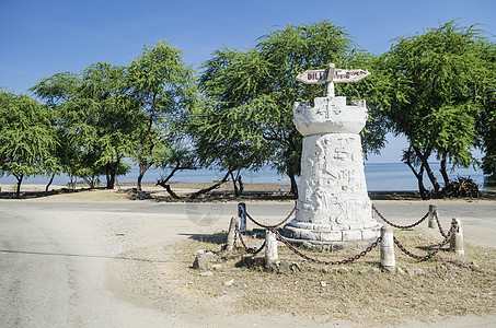 东提摩尔东迪利路口的标志旅行海岸海岸线图片