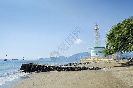 东蒂摩尔的迪利灯塔城市海岸旅行海岸线海滩地标风景殖民灯塔图片