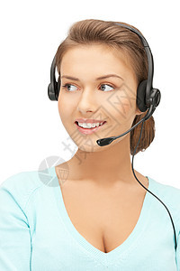 帮助热线助手办公室工人求助耳机秘书快乐商业操作员女性图片