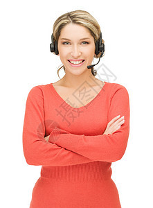 帮助热线顾问商业微笑助手耳机代理人手机服务台女孩服务图片