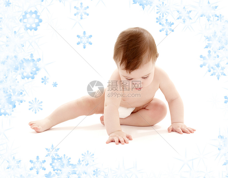 婴儿尿布中的男孩新生皮肤孩子雪花生活童年保健卫生婴儿期男生图片