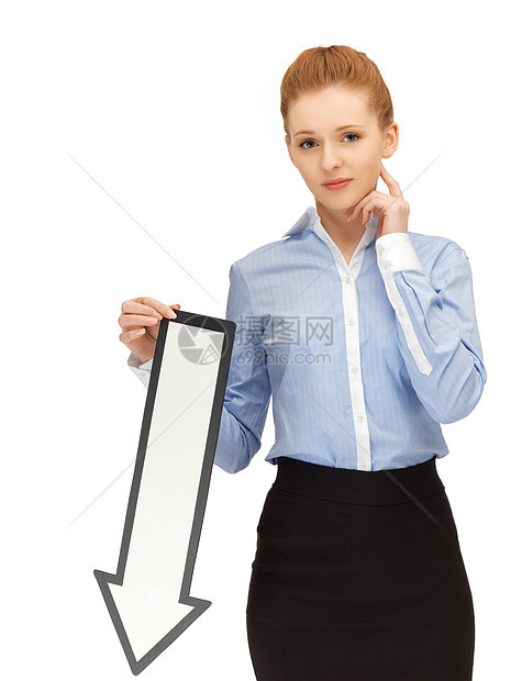 女性方向箭头符号办公室白色工作室人士空白公告危机商业公司指挥图片