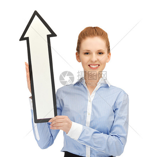 女性方向箭头符号白色工作室指挥公告人士商务微笑办公室空白学生图片