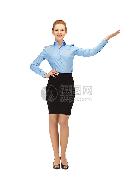 微笑的空姐展示方向人员商务成人女性航空手势女孩手臂快乐人士图片