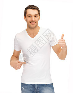 穿白衬衫的帅哥小伙子青年衬衫微笑绅士伙计白色男性学生快乐图片