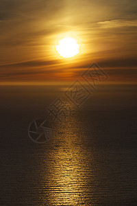 午夜日光日落太阳海洋天空风景图片